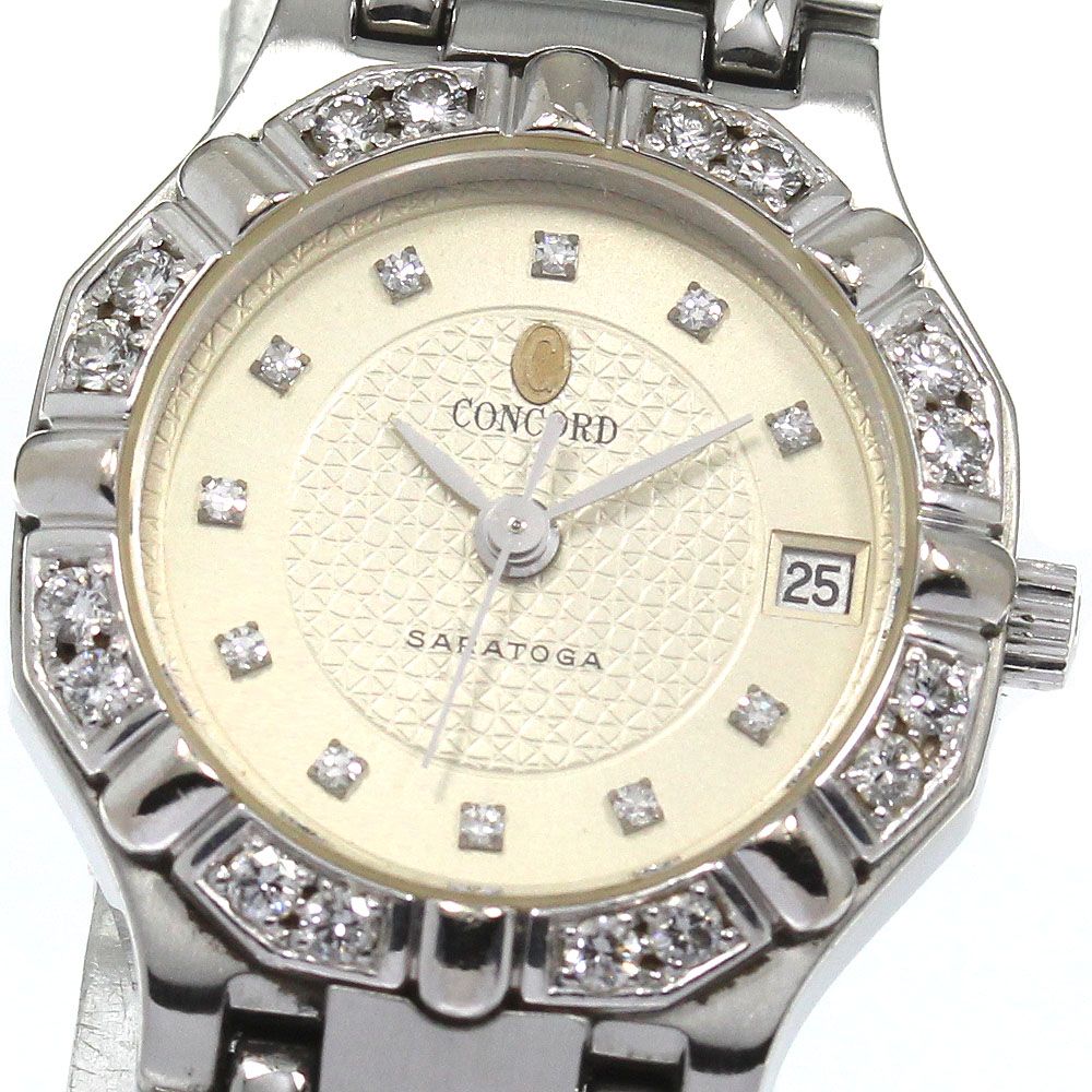 コンコルド Concord 15.73.287/1 サラトガ ダイヤベゼル 11P クォーツ レディース _797440 \u203bバックル少々訳有品CONCORDコンコルド サラトガ 15.73