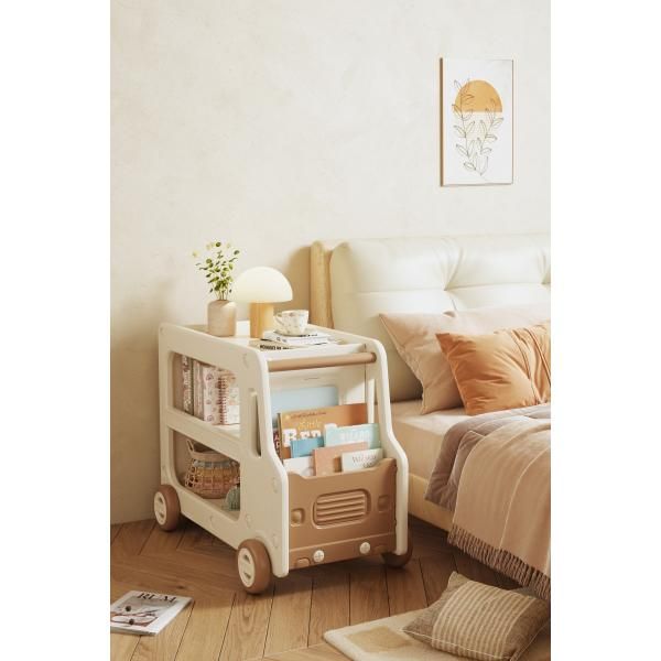 おもちゃ収納ラック 絵本棚 収納ボックス ワゴンカート型おもちゃ 収納おもちゃ箱 おもちゃ収納 おもちゃラックキャスター付き おしゃれ サイドテーブル 大容量 NEXPOTALLINN_EU