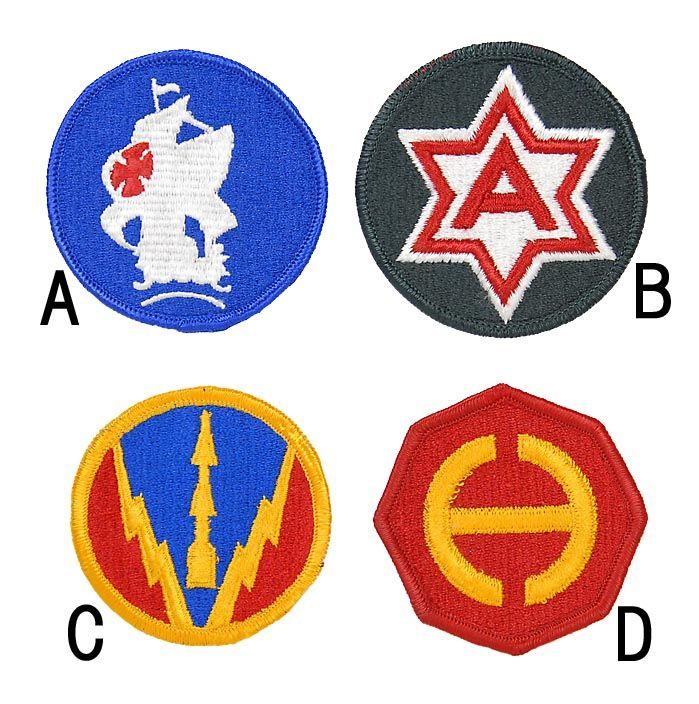 ワッペン（アメリカ軍・部隊章）中古！ アメリカ軍 ミリタリー カラー部隊章ワッペン 新品 BRANCH-CN