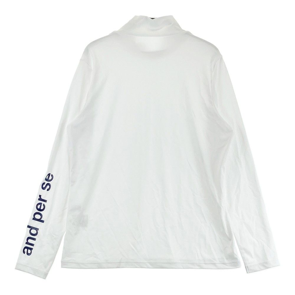 サイズ：LL AND PER SE アンパスィ 2024年モデル ハイネック長袖Tシャツ  ホワイト系 [240101434268] ゴルフウェア レディース ストスト サイズ：LL AND PER SE アンパスィ 2024年モデル ハイネック長袖