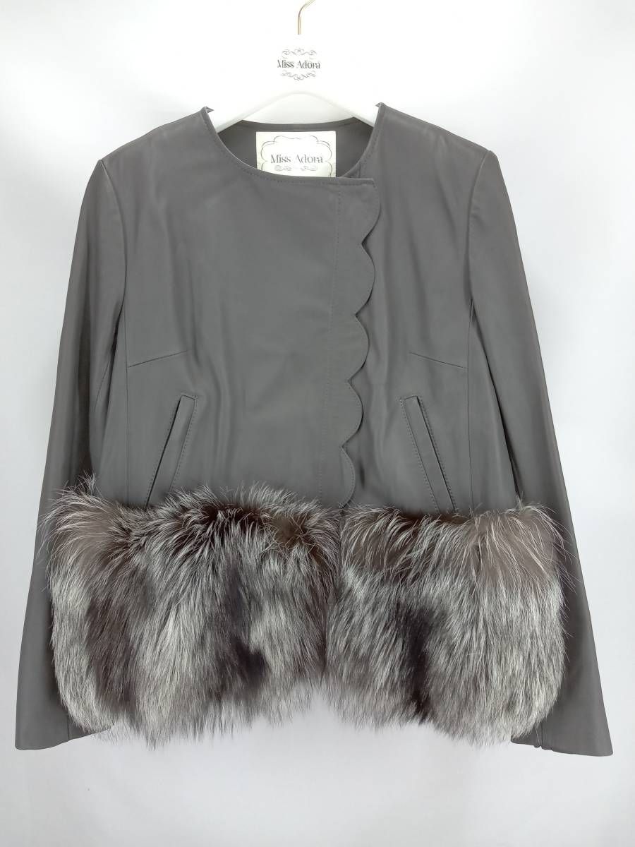 ☆miss adora ミスアドラ ファー付ラムレザージャケットフォックス