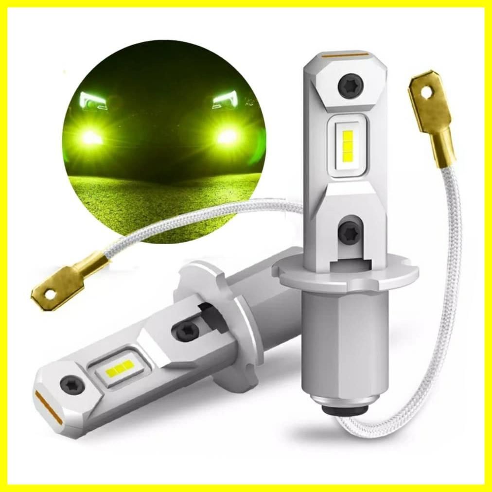 【特価商品】H3 LED スーパーブライト フォグランプ 12V 24V 兼用 (10V~60V) 普通車 ～トラック フォグ (レモングリーンイエロー)