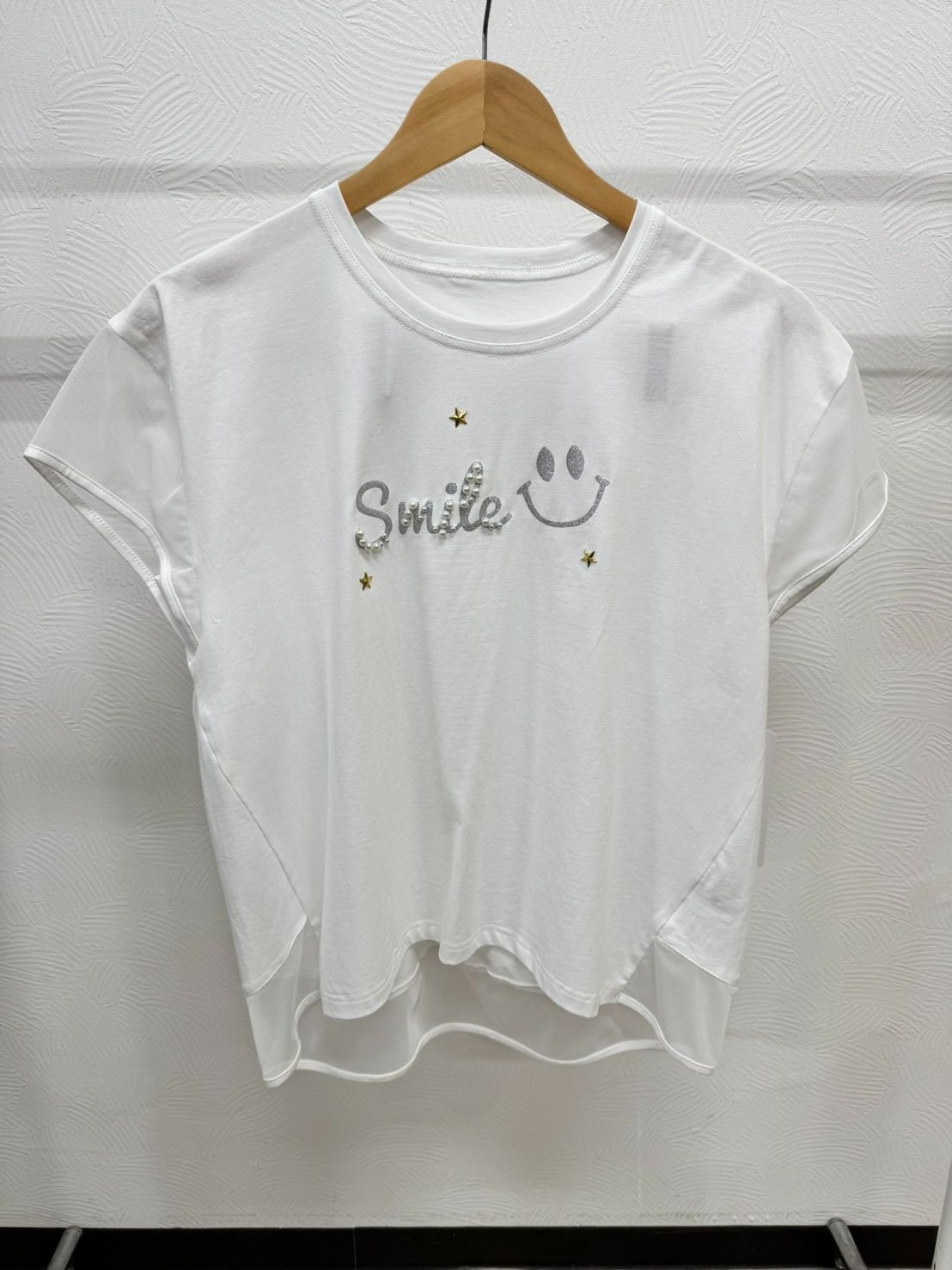 シシエス ラメスマイルフレンチTシャツ