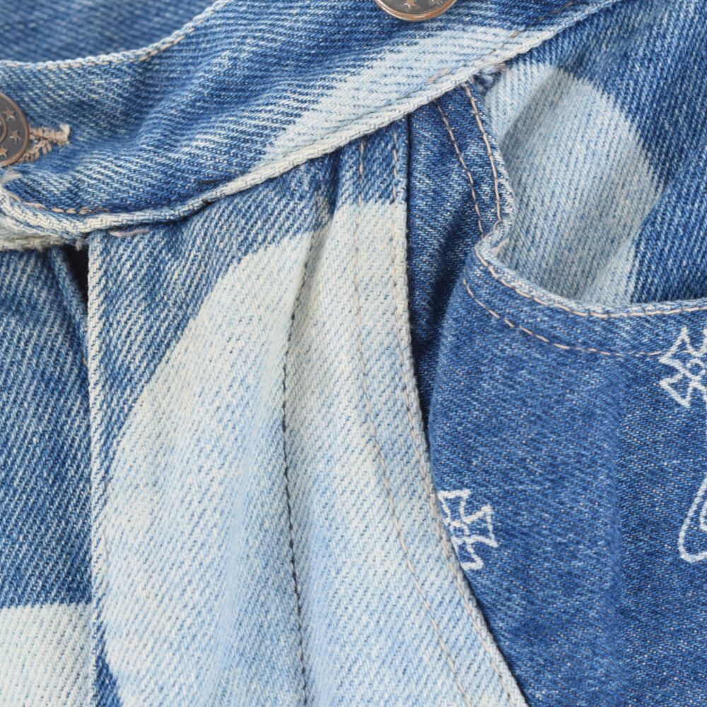 Vivienne Westwood ヴィヴィアンウエストウッド 80s オーブ スポット 切り替えデニムパンツ テーパードパンツ インディゴ/ホワイト Vivienne Westwood (ヴィヴィアンウエストウッド) 80s オーブ スポット