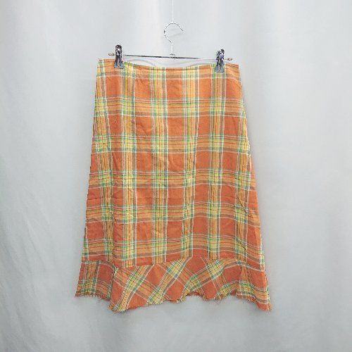 ◇ ⊂ COMME des GARCONS AD2003 膝下丈 フレア スカート サイズM オレンジ系 レディース E  【1502180030697】