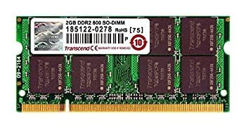 【非常に良い】Transcend ノートPC用 PC2-6400(DDR2-800) 2GB 200pin SO-DIMM JM800QSU-2G