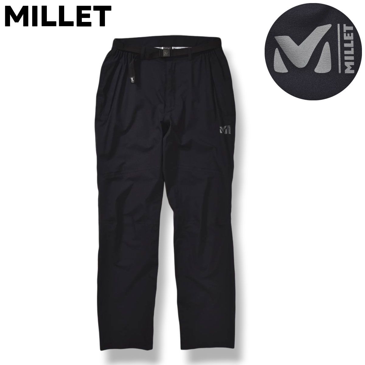 ミレー MILLET ティフォン 50000 ストレッチ トレック パンツ ジップアップ バックルベルト M ブラック アウトドア ウェア タウンユース レジャー トレッキング クライミング メンズ