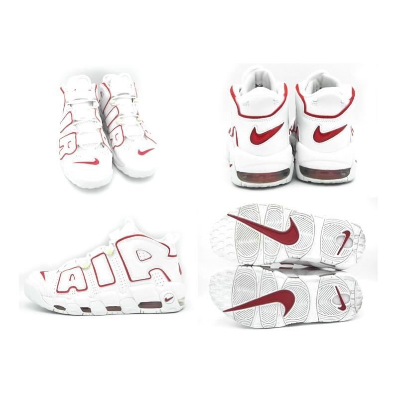 ナイキ NIKE ■ 【 AIR MORE UPTEMPO WHITE VARSITY RED 921948 102 】 エア モア アップテンポ  ホワイト レッド スニーカー　f20797