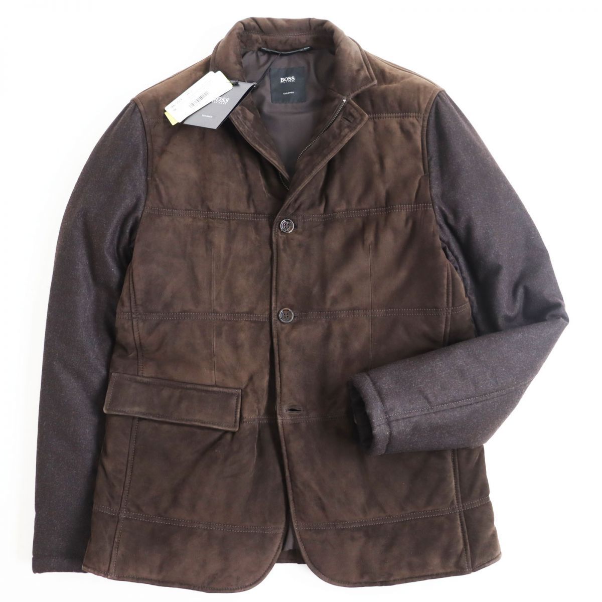 未使用品○定価251900円 HUGO BOSS ヒューゴボス ラムスウェードレザー 