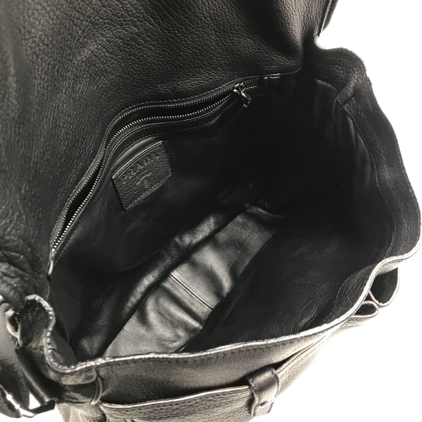 美品 PRADA プラダ 鹿革 ディアスキン メッセンジャー ショルダー バッグ ブラック a2543 PRADA プラダ 鹿革 ディアスキン メッセンジャー ショルダー バッグ
