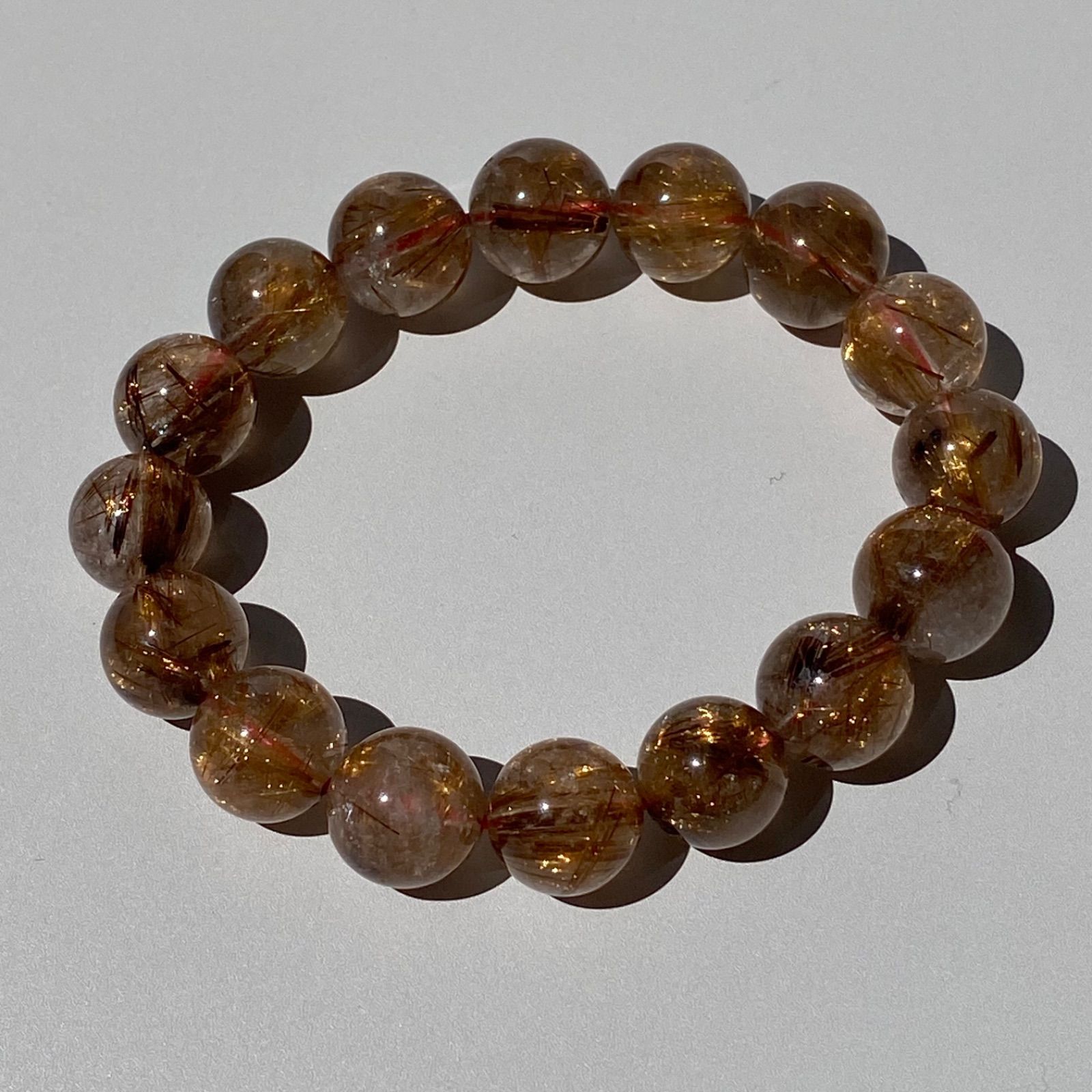 フォロー割あり】【高品質】レッドルチルクォーツ|粒約13.5㎜|内径約18