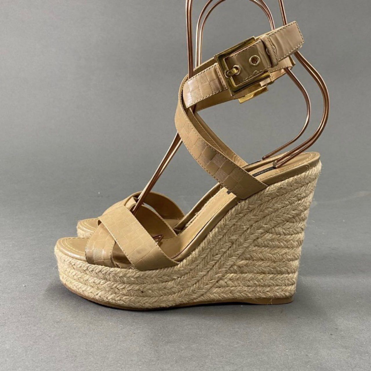 11a21 イタリア製 LOUIS VUITTON ルイヴィトン ダミエ ウェッジソール  