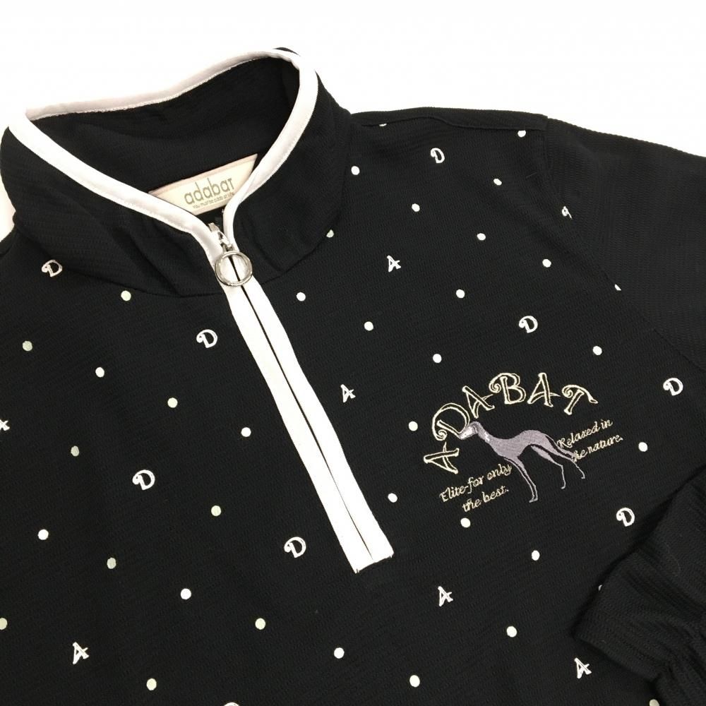 adabat ドット柄 ハイネック長袖シャツ