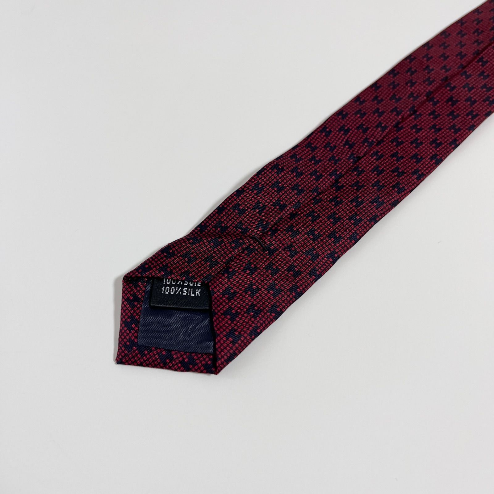 美品 HERMES エルメス ネクタイ シルク100% バーガンディー H柄 美品 HERMES エルメス ネクタイ シルク100% バーガンディー H柄