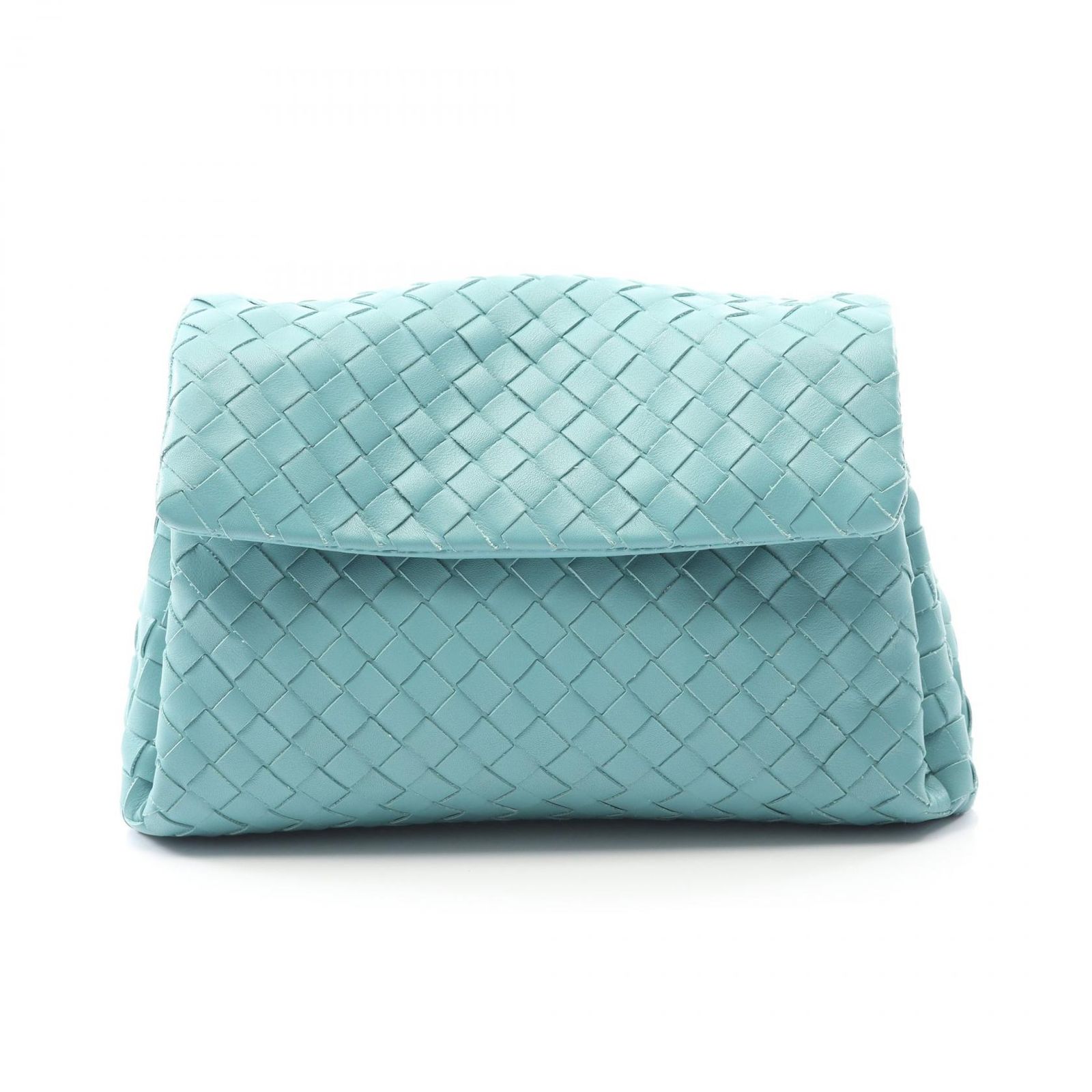 ボッテガヴェネタ BOTTEGA VENETA セカンドバッグ クラッチバッグ イントレチャート ブルー レザー イントレチャート クラッチバッグ レディース Used A