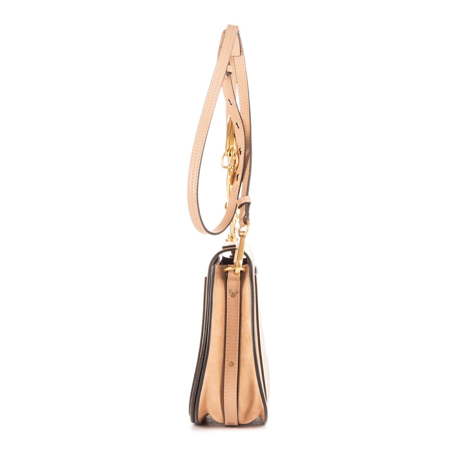 中古] CHLOE クロエナイル トップハンドルベージュカーフスキンレザーA 