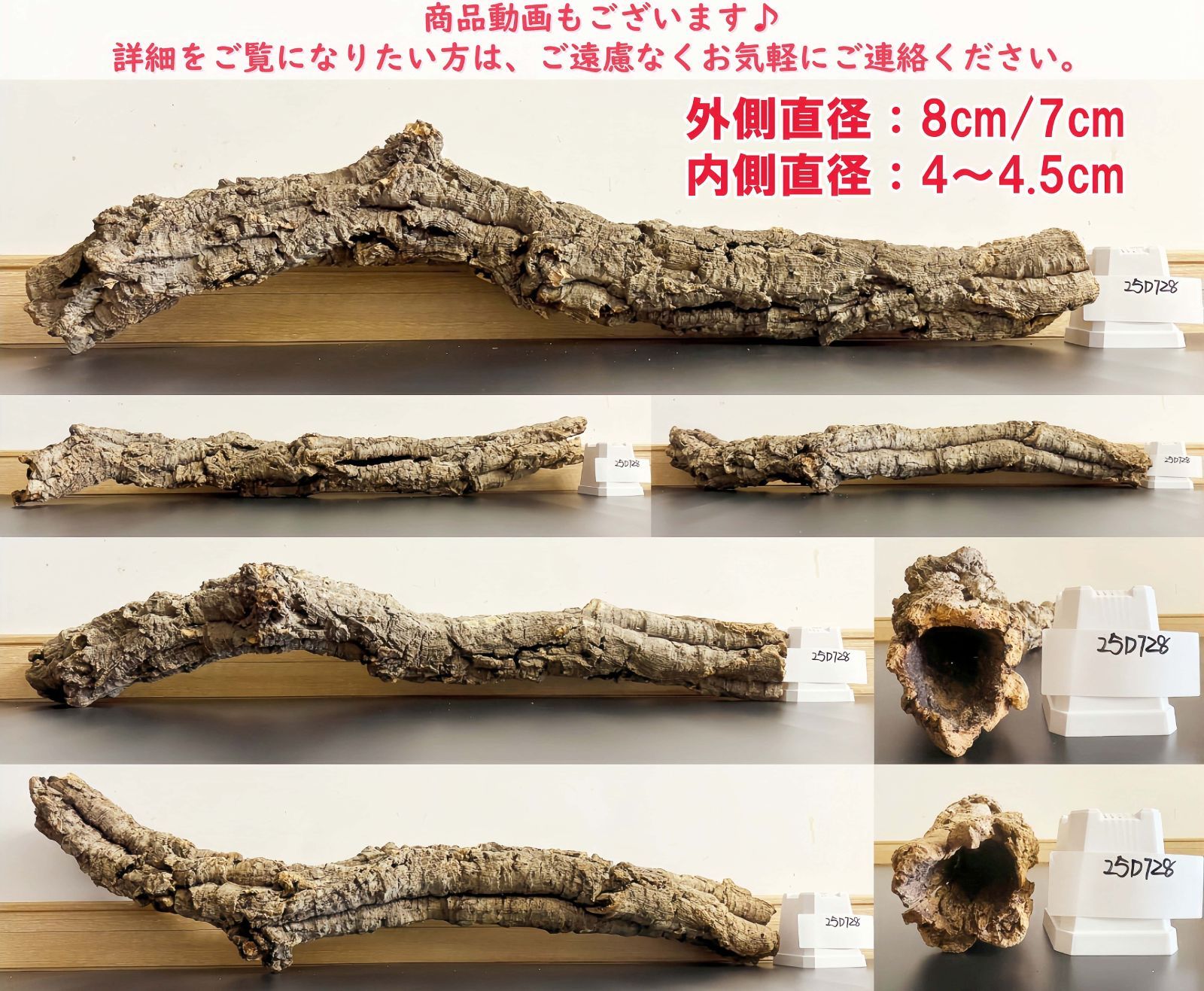 25D728 ポルトガル産 キャノンコルク コルク樹皮 コルク板