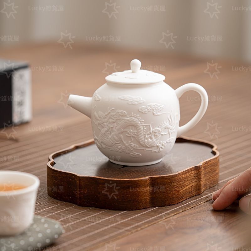 龍鳳徳利 急須 煎茶道具 工芸品 美術品 置物 新品・未使用】 白磁 龍鳳茶壺 茶道具茶器 煎茶道具 美術品 工芸