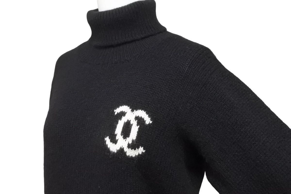 極美品 CHANEL シャネル 96AW タートルネック ニット ココマーク