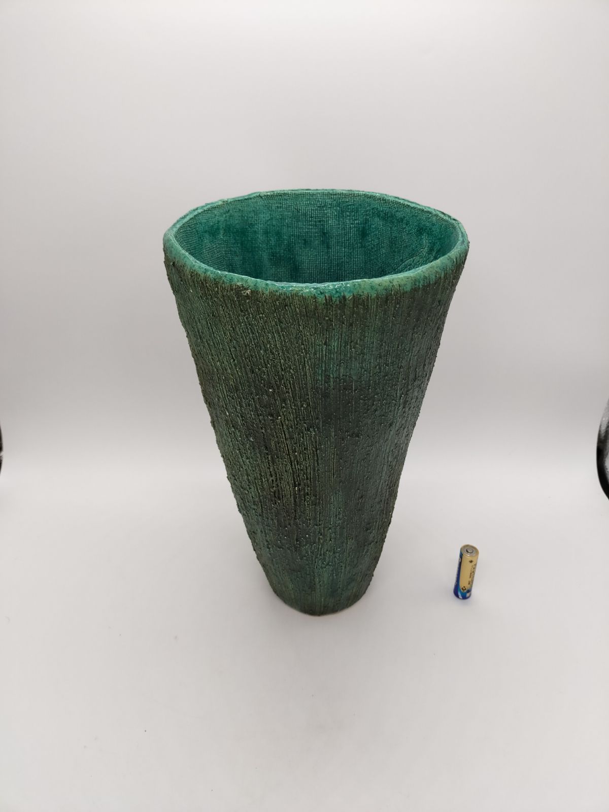 花器 銅製銅器 円形 窯 工房 変形 生花 華道 手作り 昭和 美術工芸