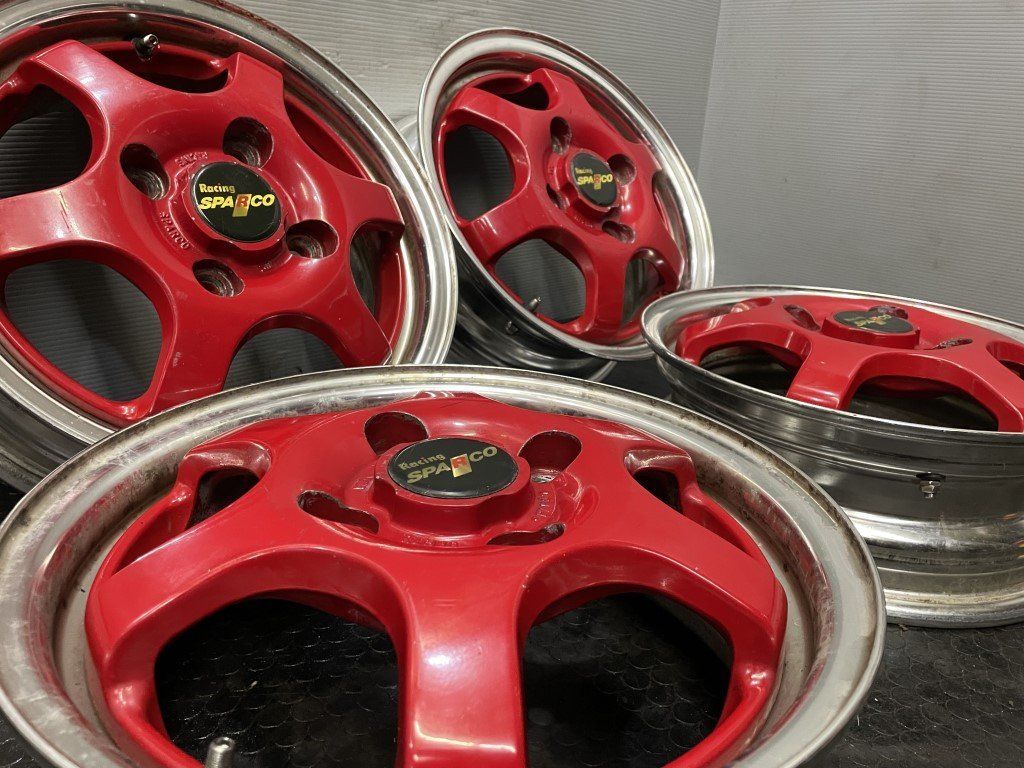 超激得2024CRIMSON RACING SPARCO クリムソン レーシングスパルコ JAPAN 15インチ 15x6.5J +32 4H-100/114.3 中古4本 社外品