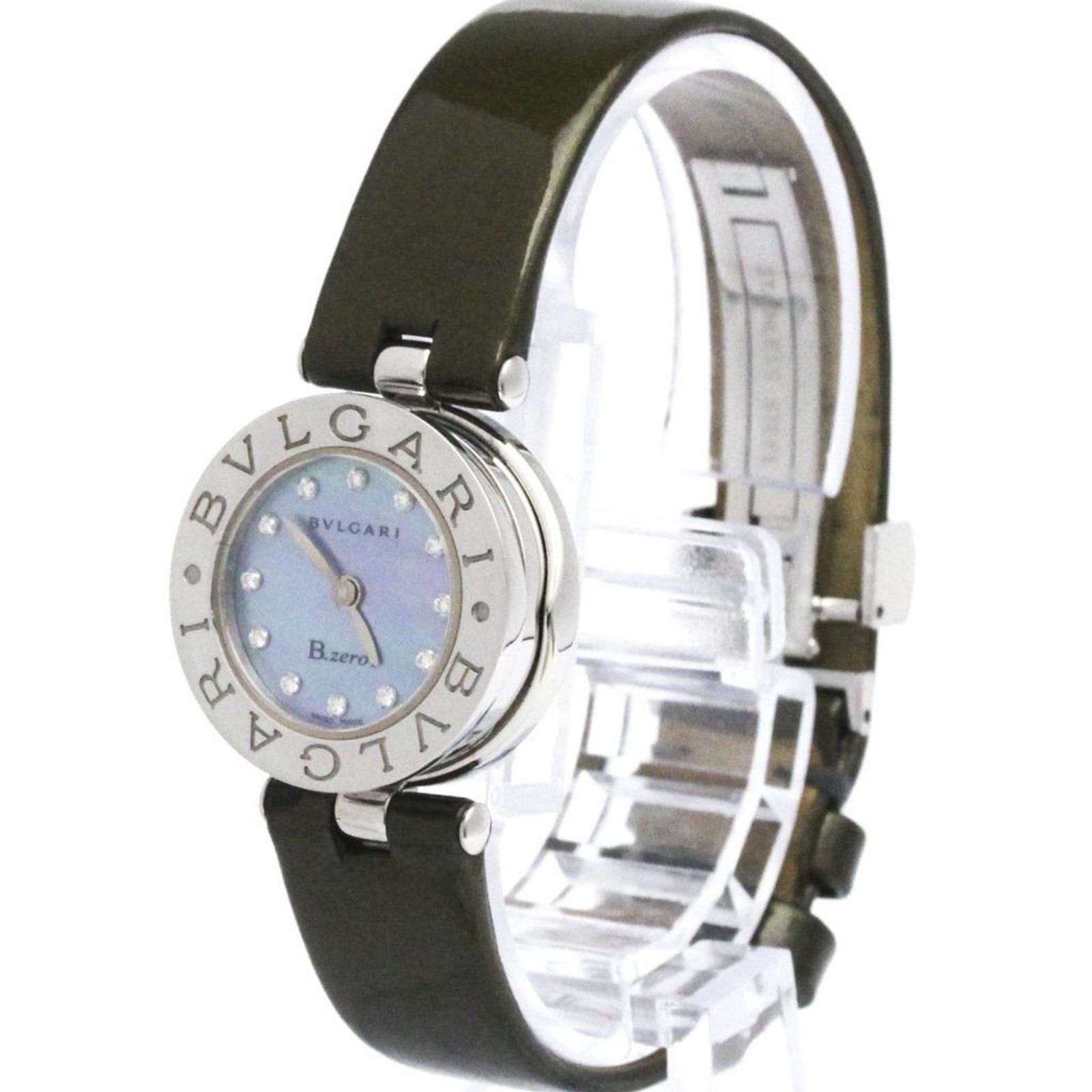 BVLGARI 腕時計 BZ22S クオーツ ブルーシェル文字盤 レディース ブルガリ BVLGARI B-Zero1 BZ22S ブルーシェル文字盤 SS/レザー