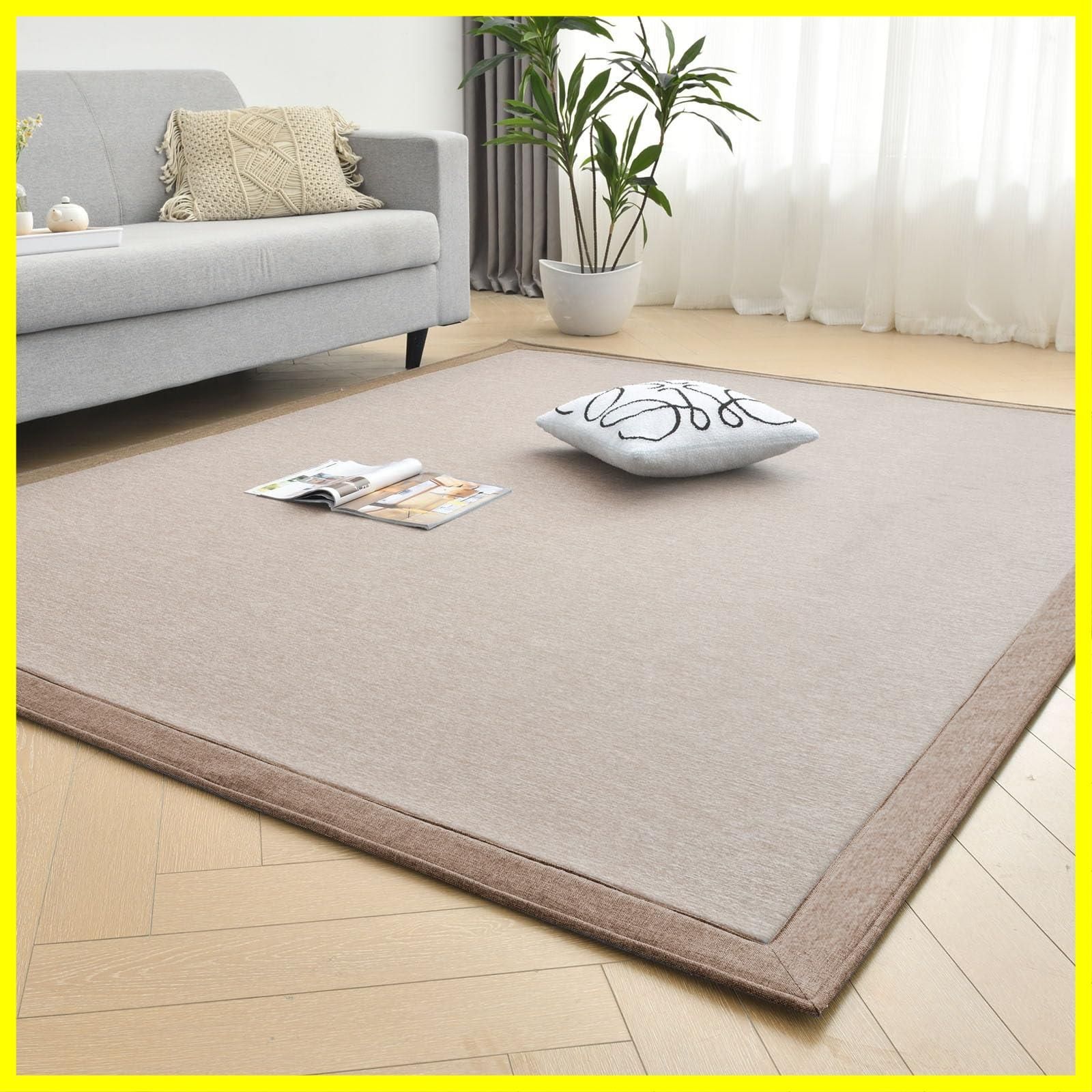 【在庫処分】aicomri カーペット 夏用 ラグマット 接触冷感 ラグ 厚手 13mm 約185×240cm 3畳 洗える 夏 ひんやり 洗える 防水 滑り止め付 じゅうたん 防ダニ 抗菌防臭 涼しい らぐまっと