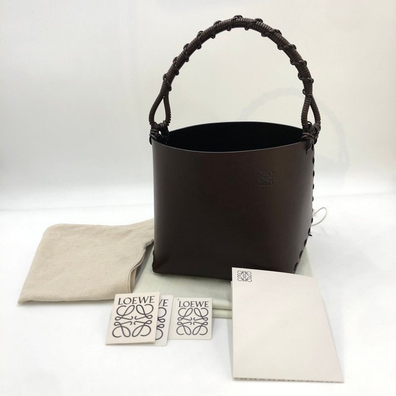 中古品】LOEWE ロエベ バケット スクエア バッグ カーフスキン