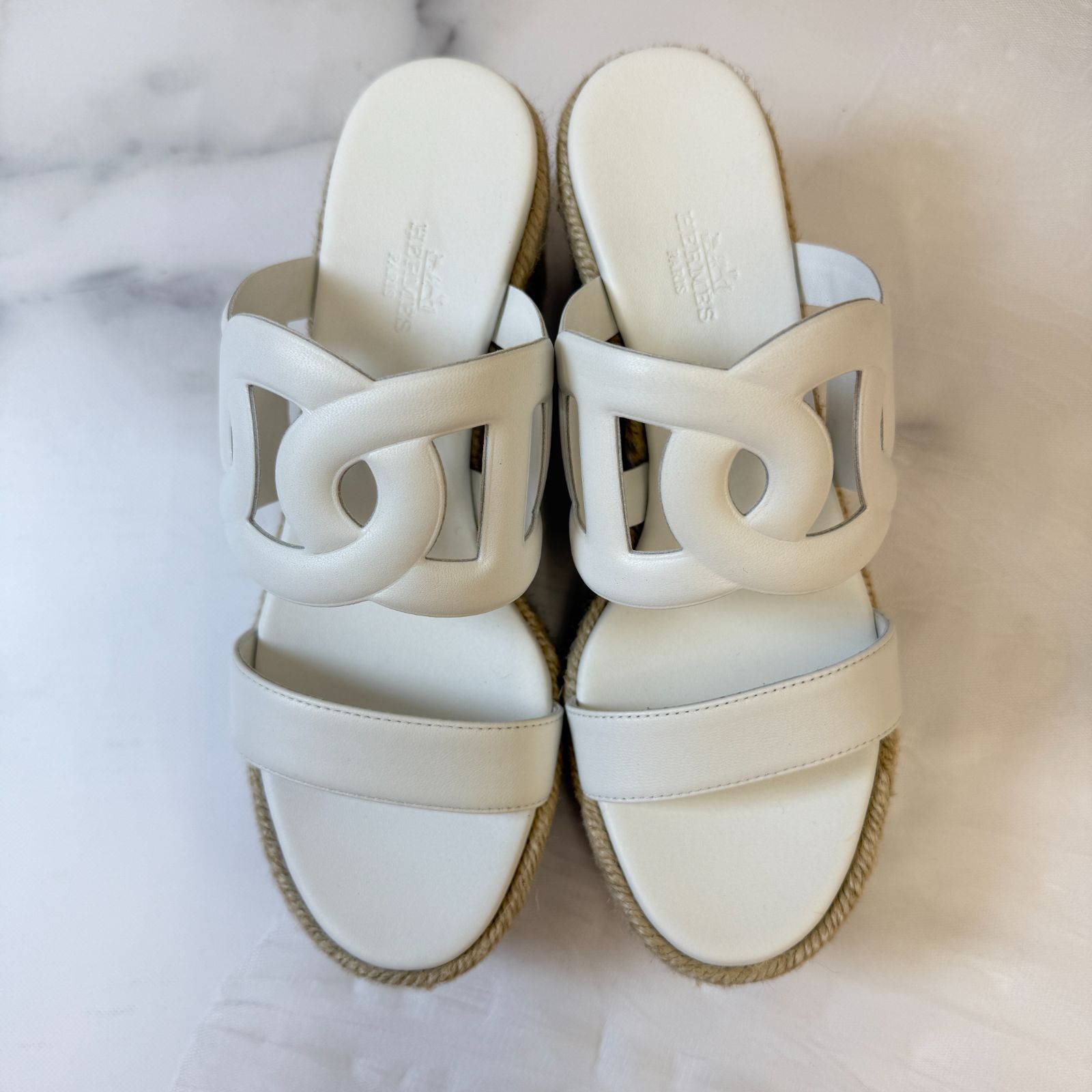 鑑定済み【 新品 】エルメス 《 イテア 》 37 ( 24cm程度 ) ホワイト