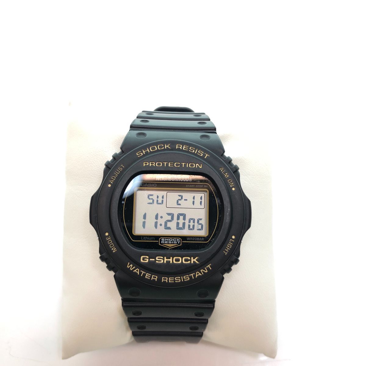 G-SHOCK ジーショック NEIGHBORHOOD ネイバーフッド コラボ 別注 腕時計 誕生 35周年 記念 ベーシックモデル ストップウオッチ  タイマー ELバックライト BLACK ブラック 黒 DW-5750E