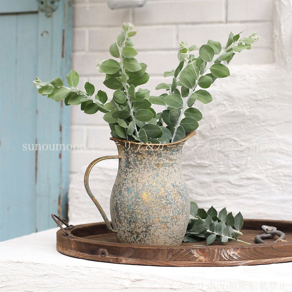 庭の装飾 ガーデンインテリア 花瓶 フラワーポット ガーデン雑貨 ヴィンテージ調 庭 インテリア ガーデニング ガーデンオブジェ 鉄製 雑貨 水差し 鉄 おしゃれ お洒落 ガーデン ガーデンオーナメント 8-14