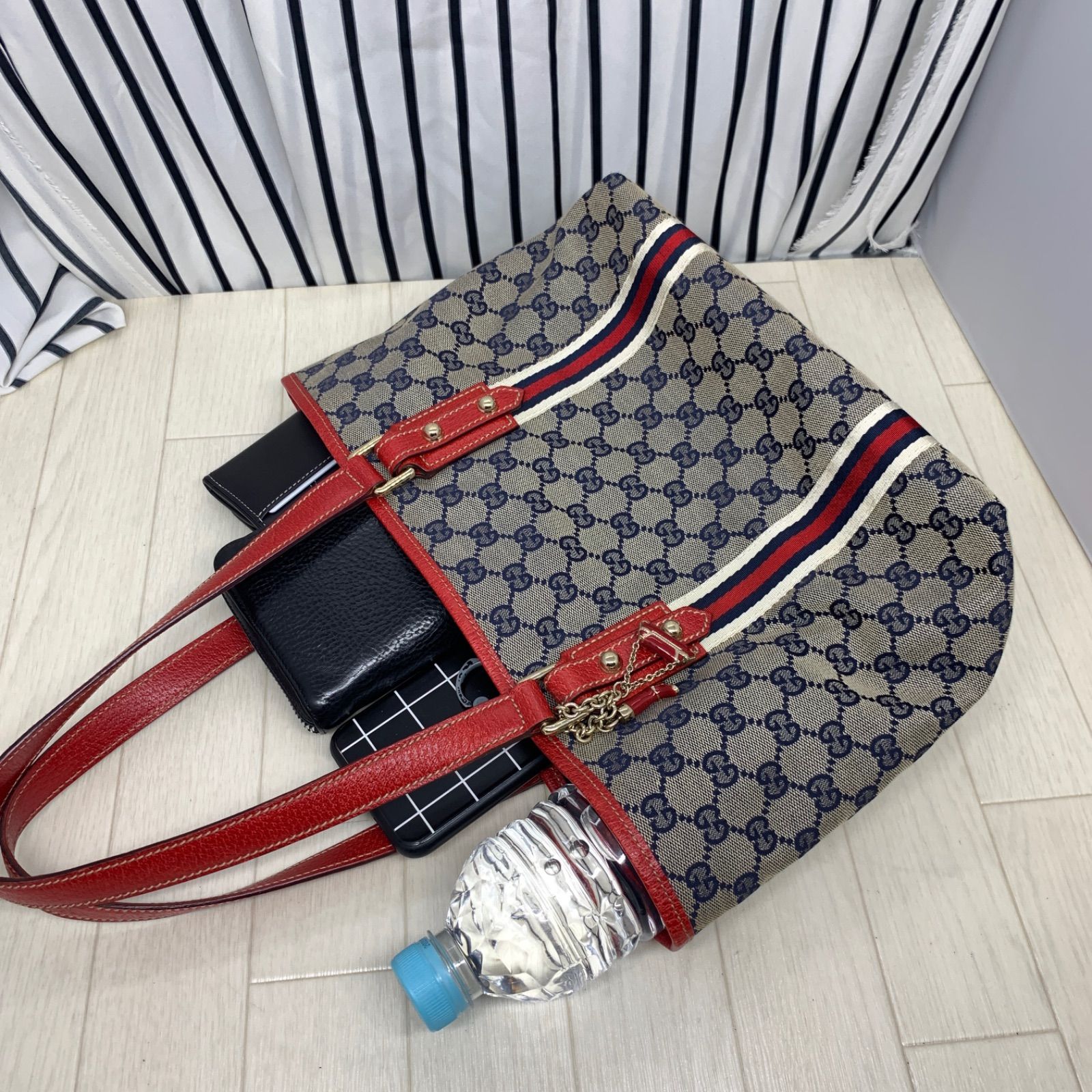 超美品】GUCCI×グッチ GG柄A4収納可能シェリーライントート
