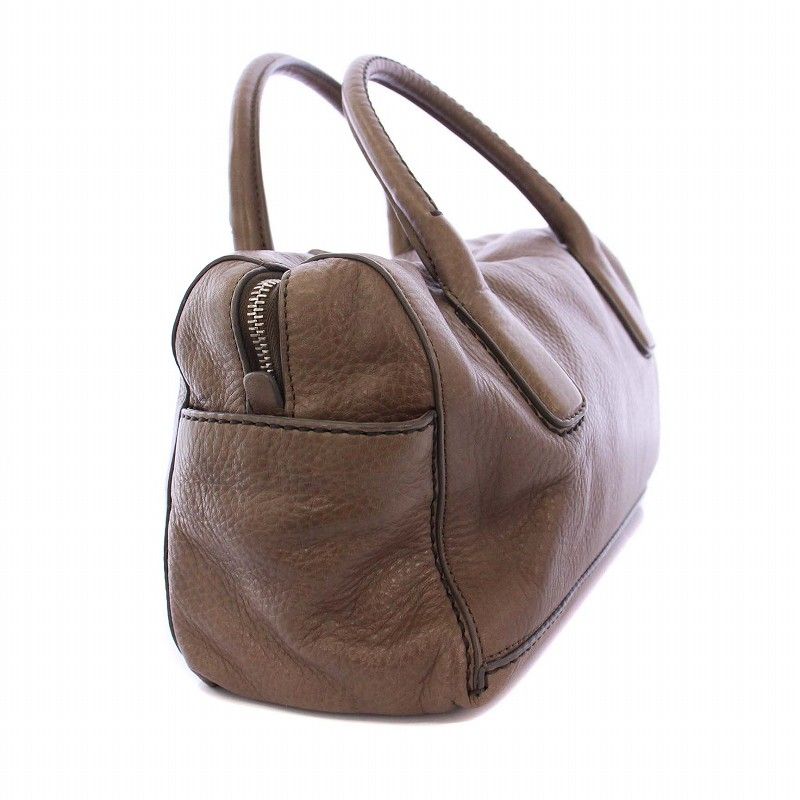 レザー ヒロフ HIROFU ボストンバッグ ハンドバッグ レザー ブラウン /KH
