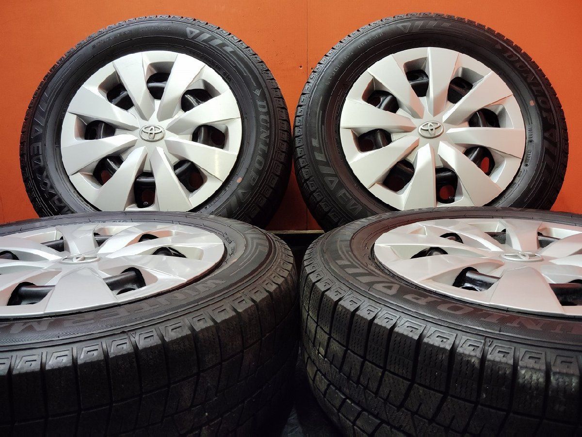 DUNLOP WM03 195|65R15 バリ溝 スタッドレス トヨタ カローラツーリング 純正ホイール 15インチ 6J5HPCD100 プリウス流用可 KTO342
