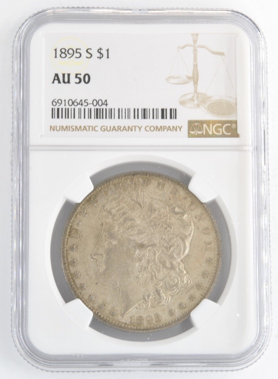 United States 1895-S Morgan $1 90% Silver Dollar NGC Graded AU50 Key Date Coin