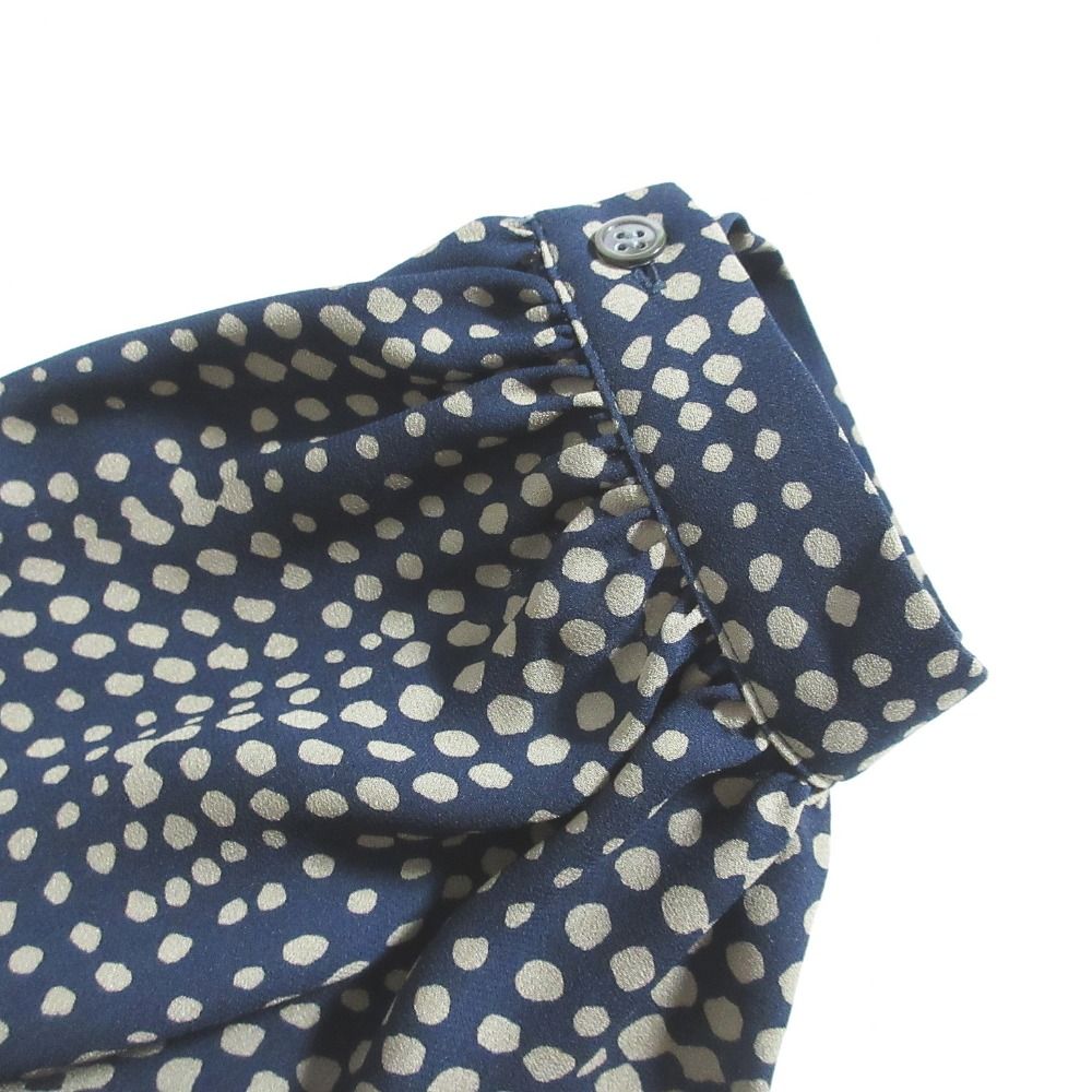 美品 theory luxe セオリーリュクス bubble yana ブラウス 03-1108230 サイズ38 ネイビー ベージュ レディース 古着 中古 美品 theory luxe セオリーリュクス bubble yana ブラウス 03