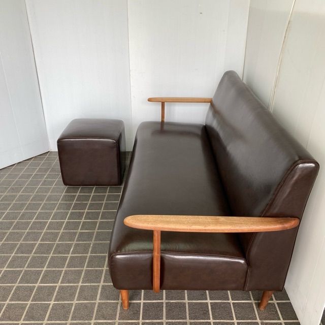 3人掛けソファー ブラウン リユース品