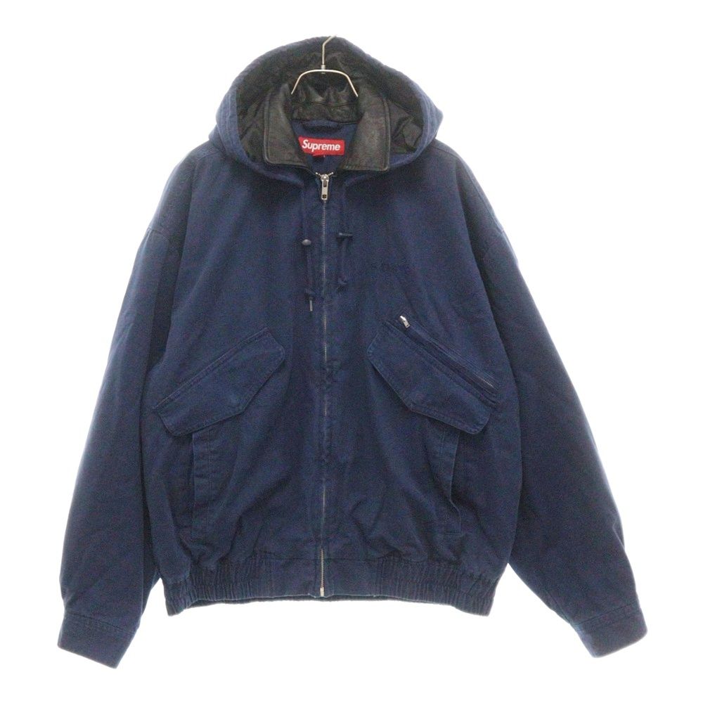 supreme　ジャケット　ネイビー　Mサイズ　美品 SUPREME (シュプリーム) 23AW Leather Collar Utility Jacket