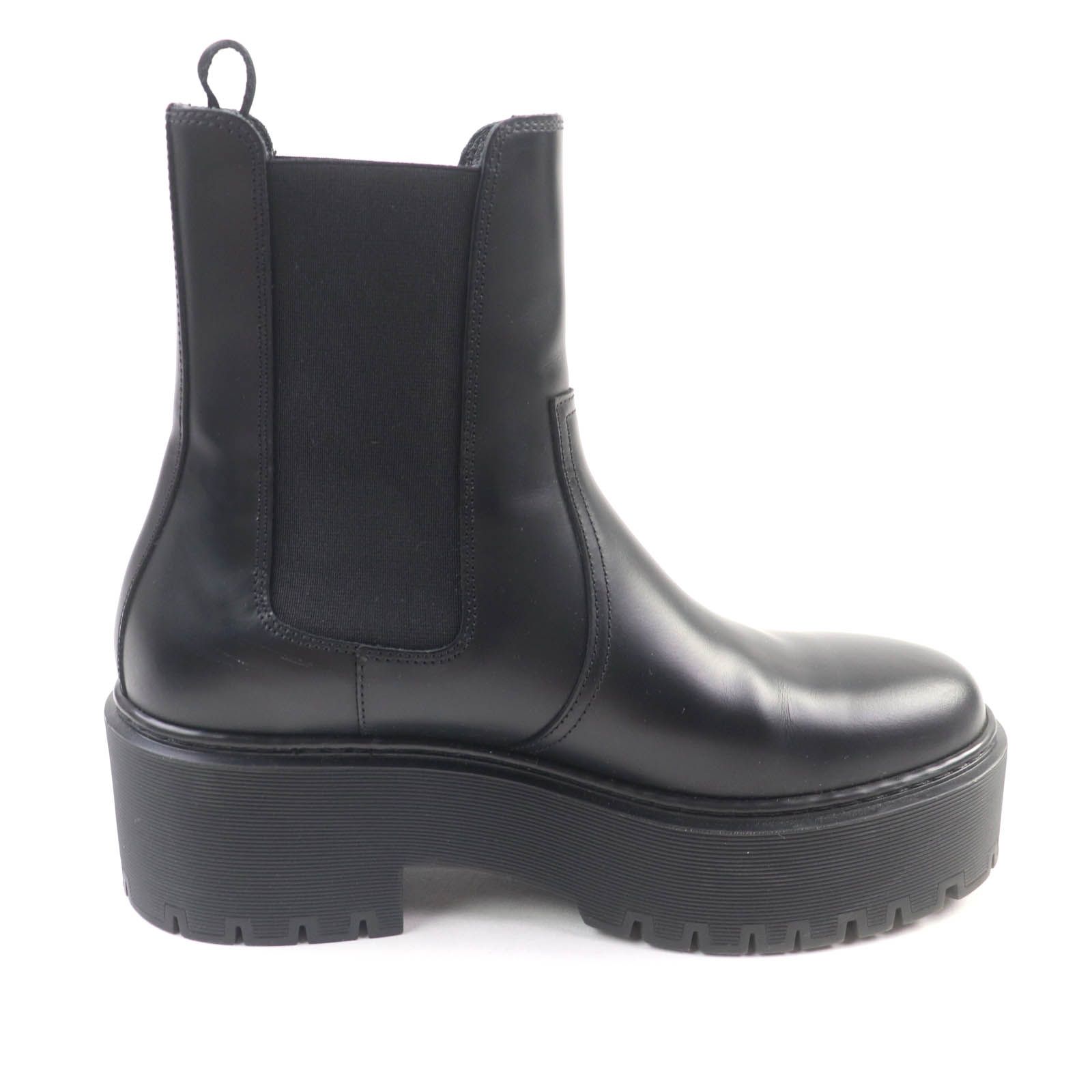 エルメス サイドゴアブーツ ハロウ 美品☆HERMES エルメス ハロウ Hロゴデザイン レザー サイドゴア