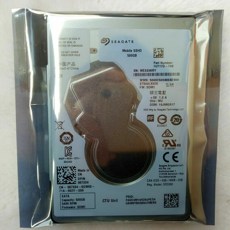500GB Seagate ST500LX025 2.5 FireCuda SSHD 8GB cMLC NAND SATA III - 6Gb|s