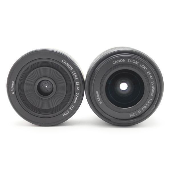  ショット数17000以下 CANONミラーレス一眼カメラ EOS Kiss M 2 ダブルレンズキット ブラック WLK ♯77008 ミラーレス一眼 デジタルカメラ