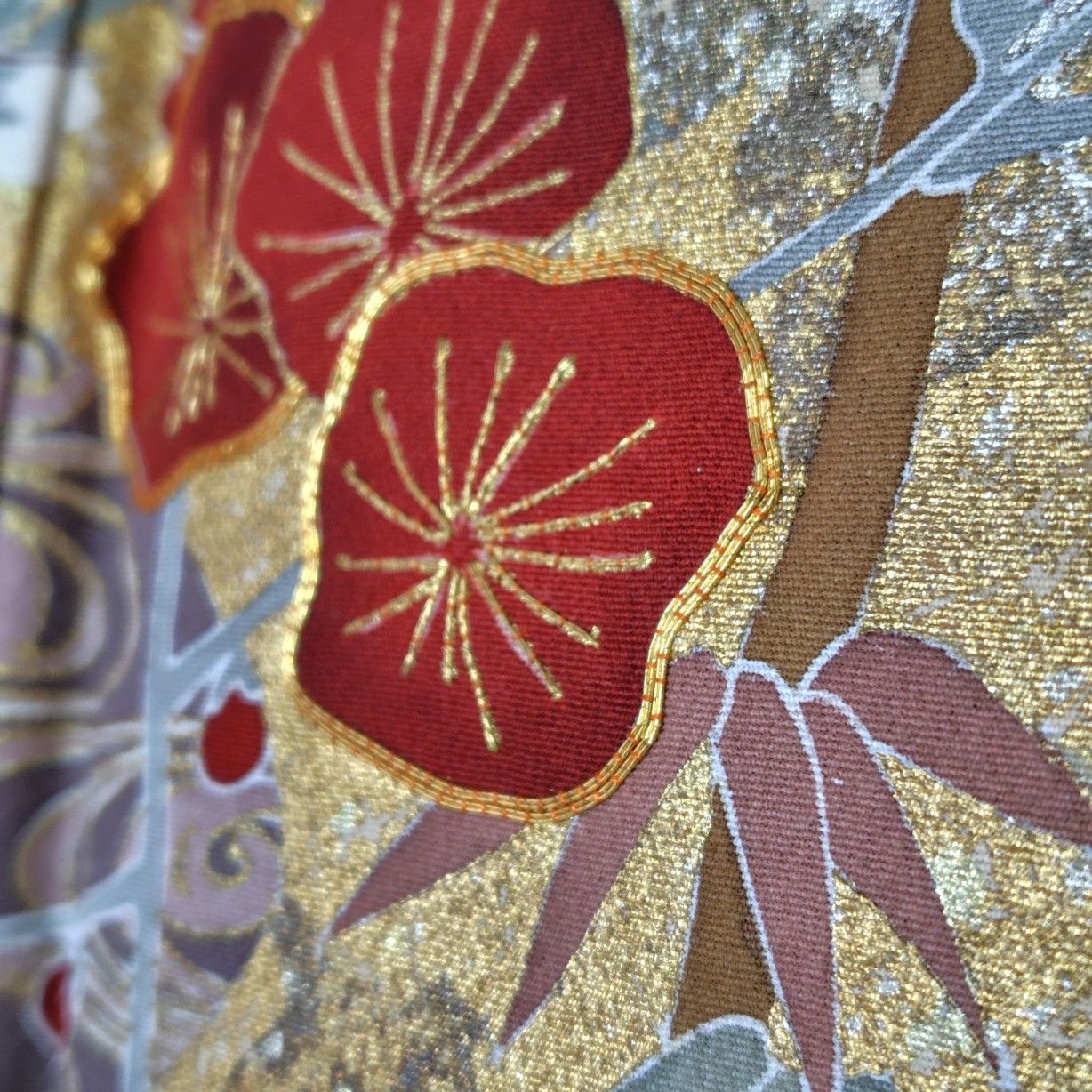 着物リメイクワンピース 留袖ドレス 菊花流水 着物リメイク 吉祥紋様