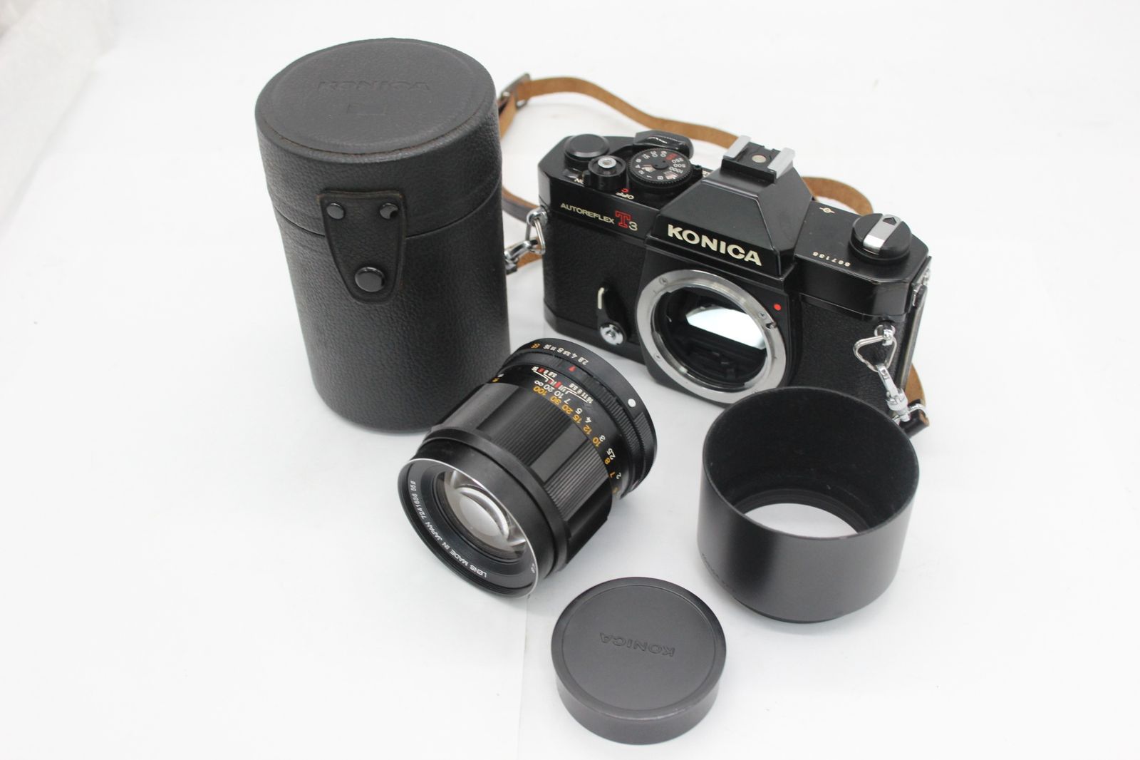 返品保証】 コニカ KONICA AUTOREFLEX T3 ブラック HEXANON AR 100mm F2.8 ボディレンズセット s9505 -  メルカリ