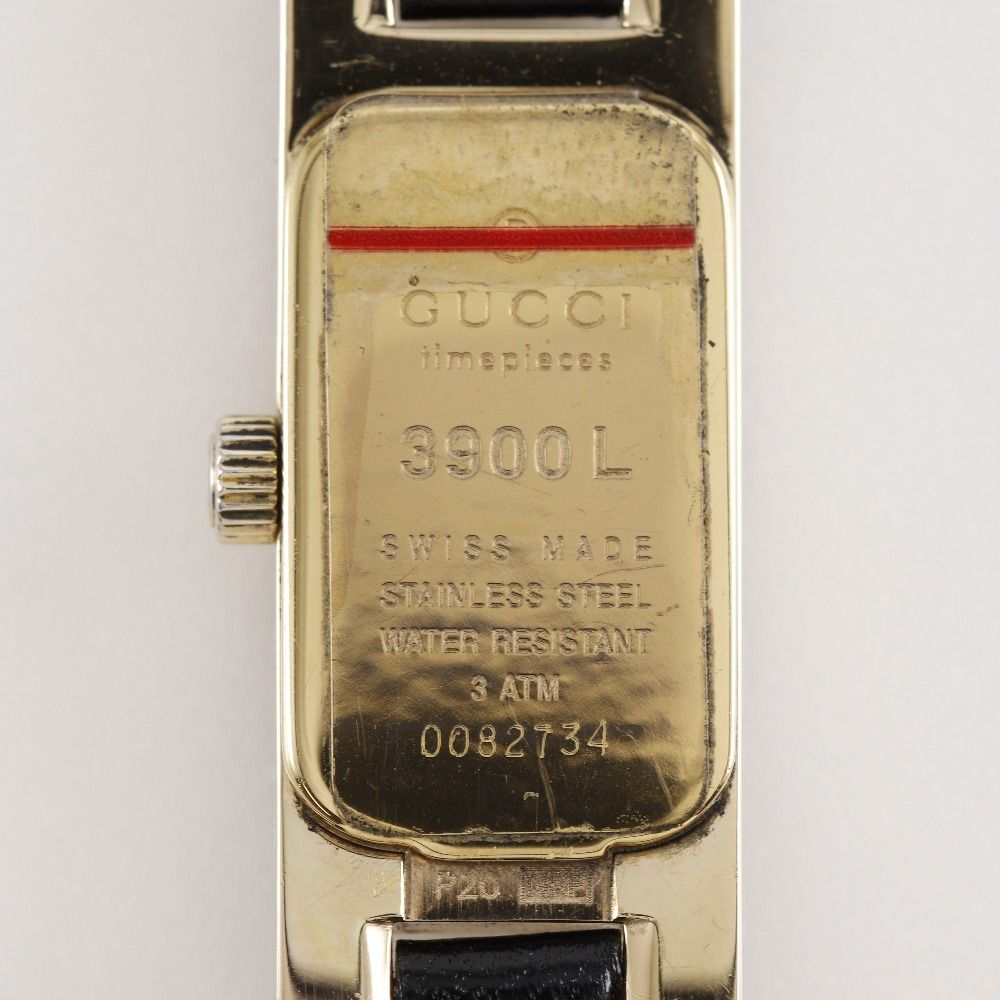 GUCCI】グッチ 3900L ステンレススチール×型押しレザー クオーツ