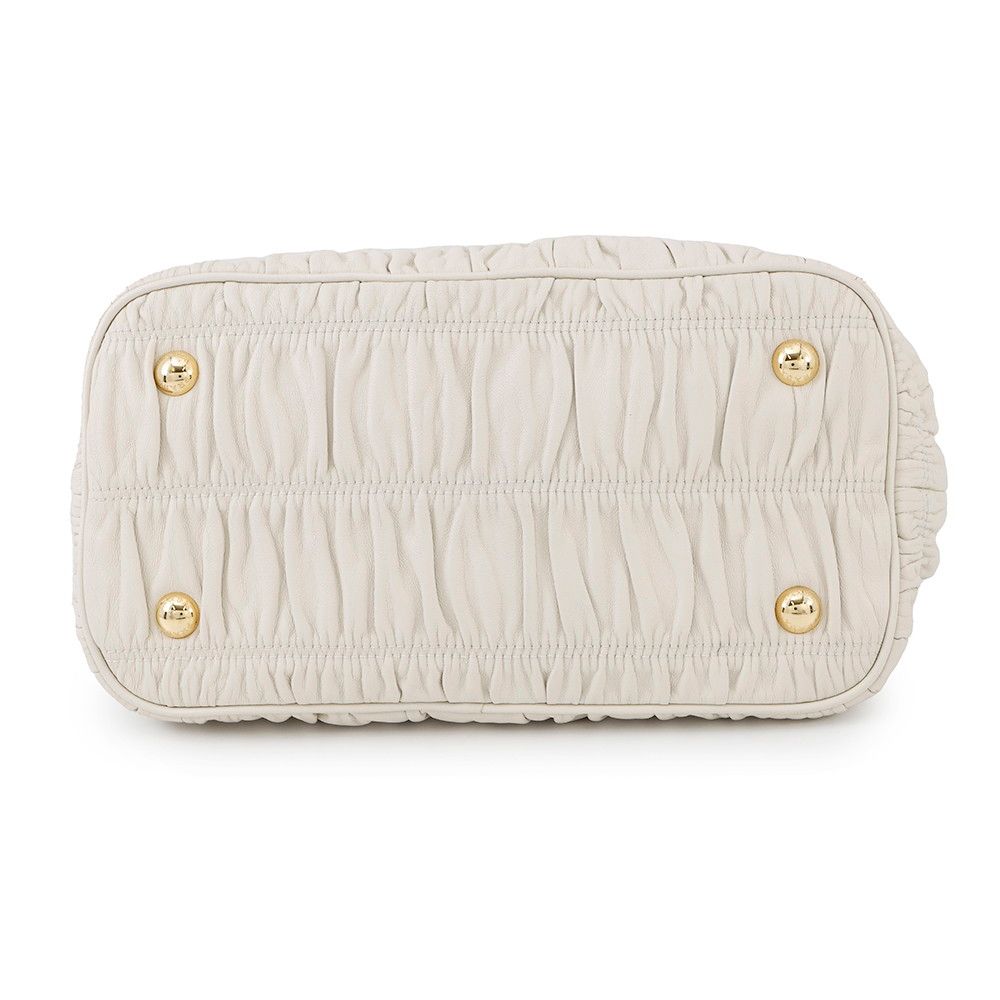 プラダ ハンドバッグ ギャザー レザー 1BA172 PRADA 2way 白 - メルカリ