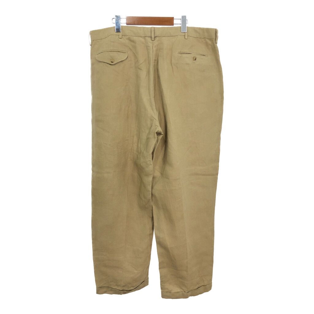 90s ラルフローレン リネン100% スラックス 2タック 古着 W36L32 90's~ Polo by Ralph Lauren 2tuck Cotton Slacks W36 L32 90