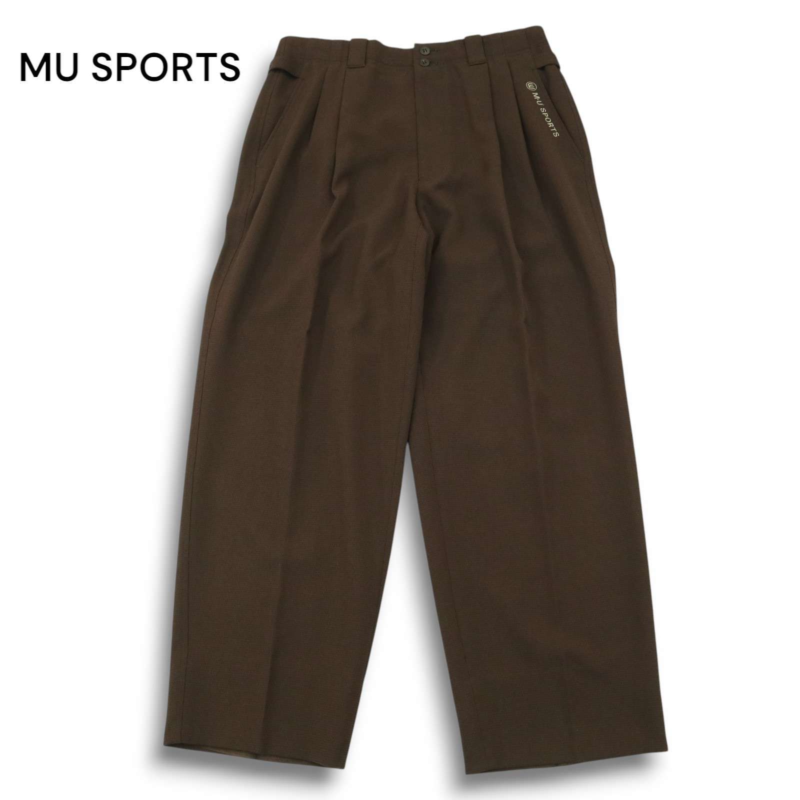 新品　ミエコウエサコ　サブリナパンツ MU SPORTS ミエコウエサコ ゴルフ 春夏 ロゴ刺繍☆ 2タック