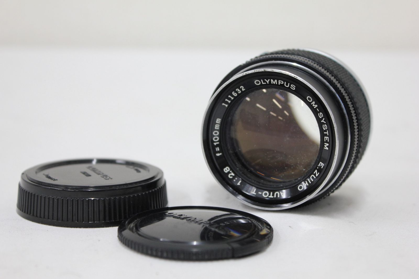 訳あり品 オリンパス Olympus OM-SYSTEM E.ZUIKO AUTO-T 100mm F2.8 前後キャップ付き レンズ e2973