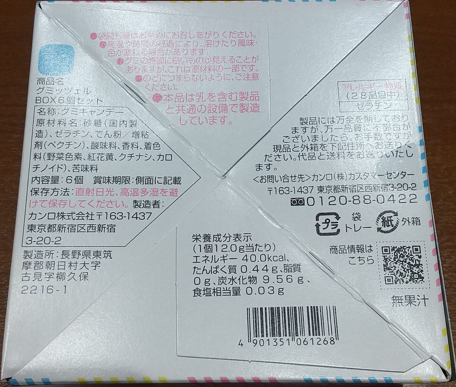 ヒトツブカンロ グミッツェル 東京駅限定 グミッチェル 6個入り ２