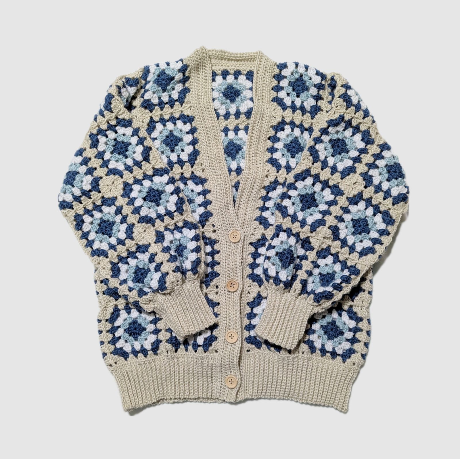 一点物】ハンドメイド グラニースクエア カーディガン ＊304